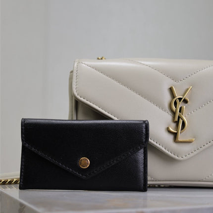 LOULOU MINI 20 IN WHITE SHEEPSKIN GOLD HARDWARE