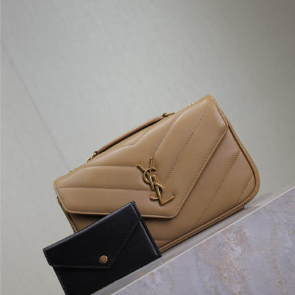 LOULOU SMALL 24 IN MILK TEA SHEEPSKIN GOLD HARDWARE